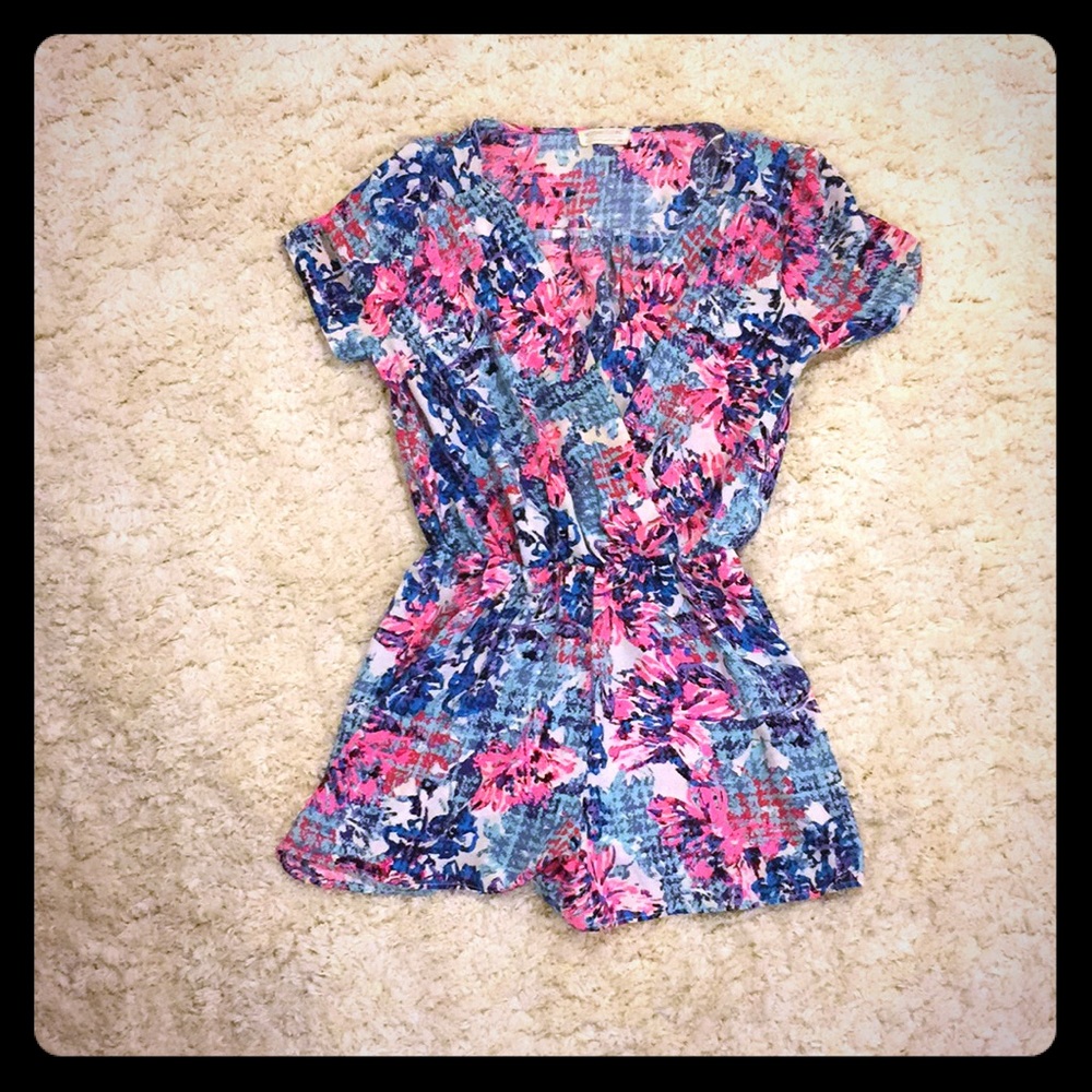 Fun Patterned Wrap-Front Romper - image 1